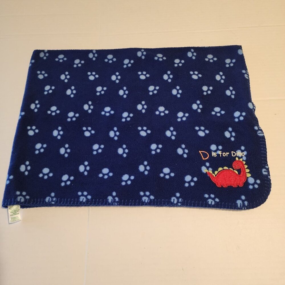 Circo baby blanket Blue dinosaur footprint D for Dino embroidery